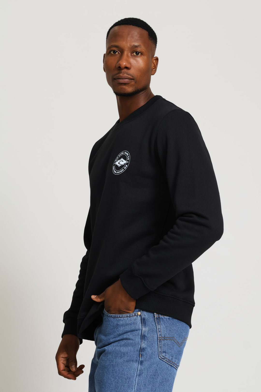 Stapler Crew Top - Black