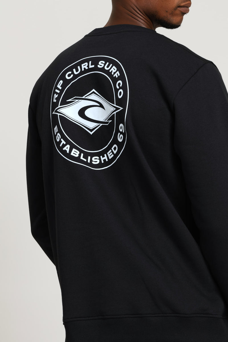 Stapler Crew Top - Black