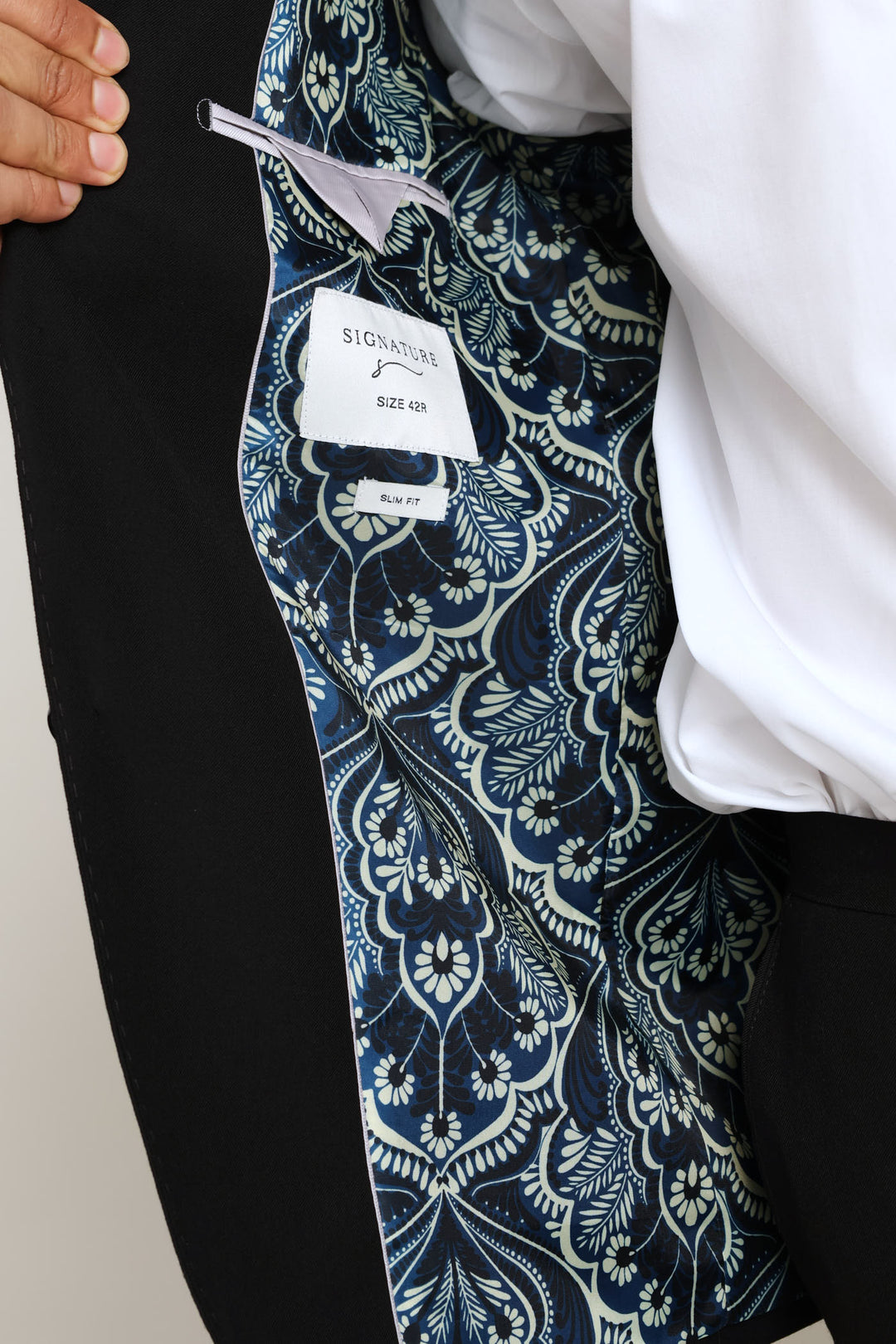 Slim Fit Viscose Blend Jackets - Black