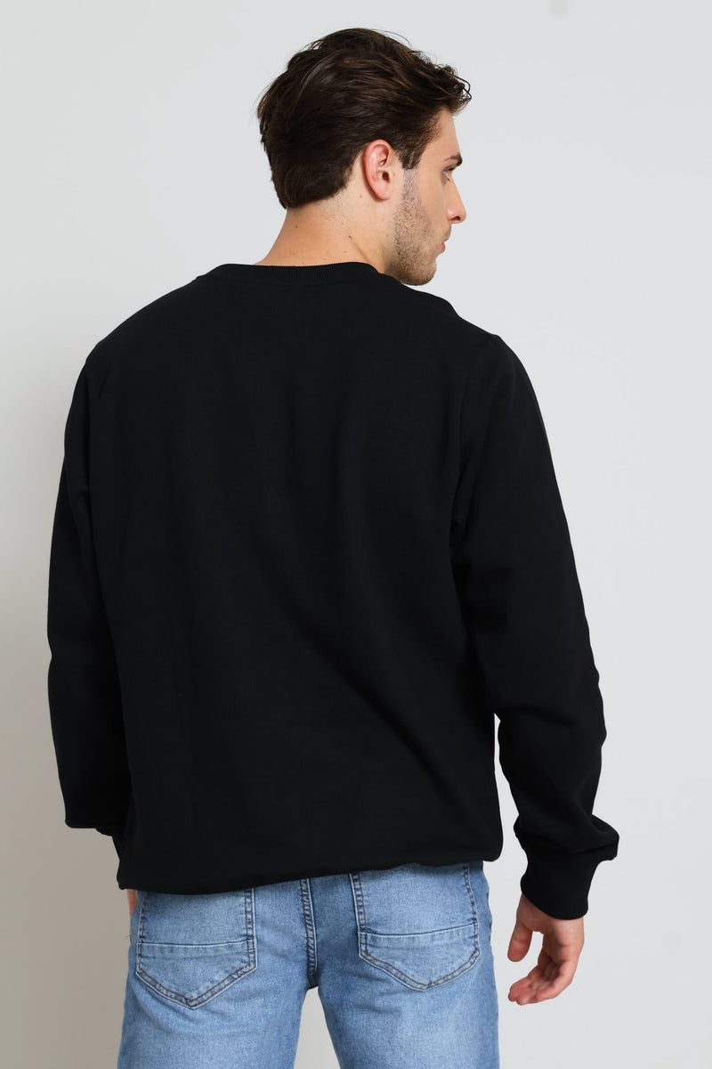 Wedges Crew Top - Black