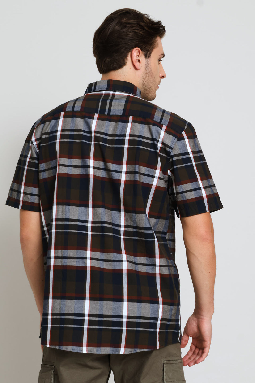 Golden Rooibos Button Down Check Shirt - Fatigue/Navy/Red
