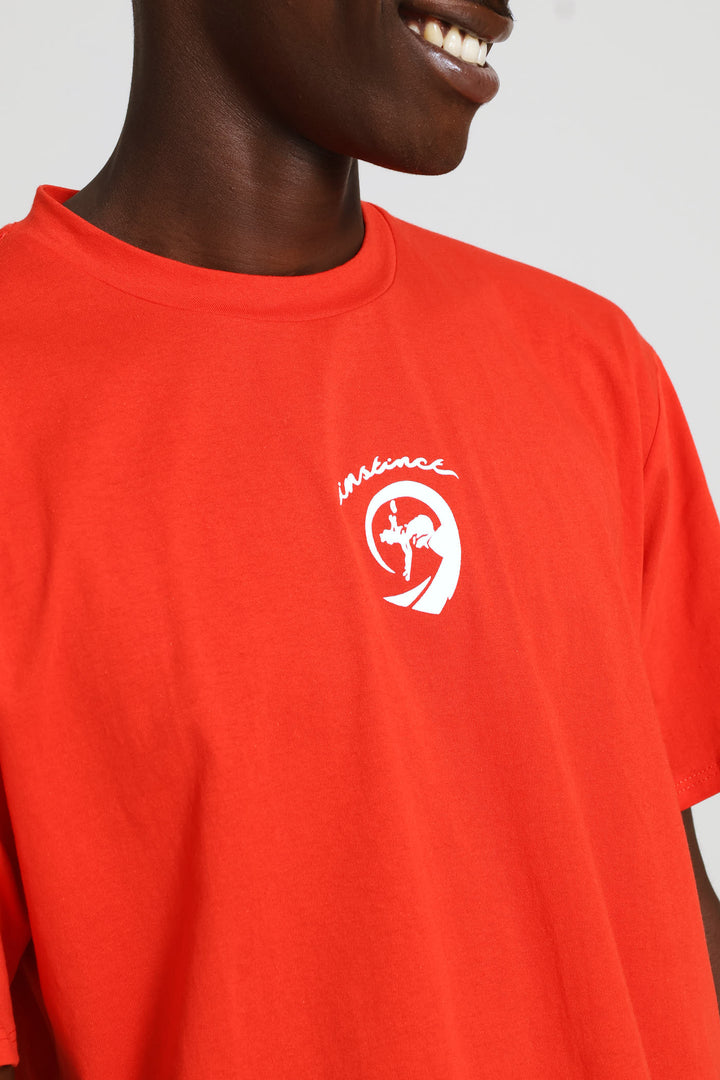Round Logo Tee - Red