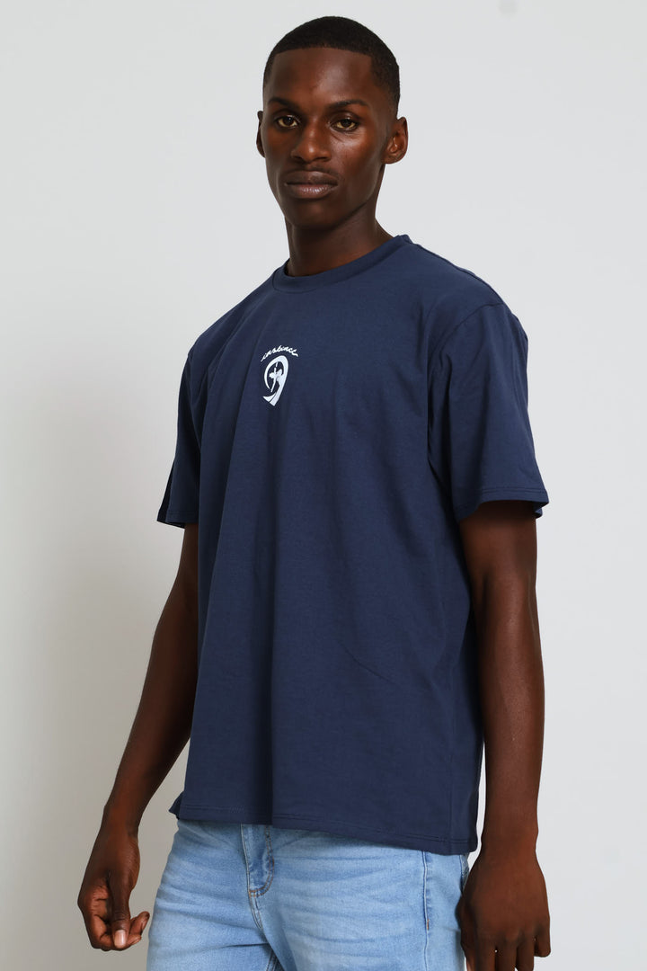 Round Logo Tee - Navy