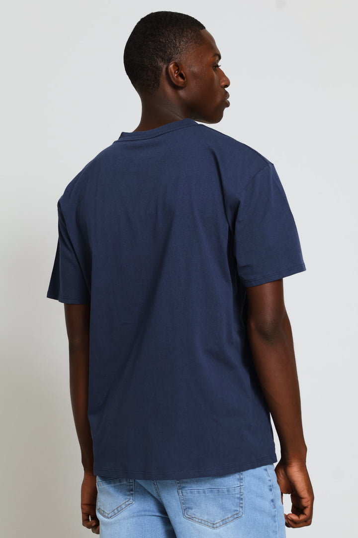 Round Logo Tee - Navy