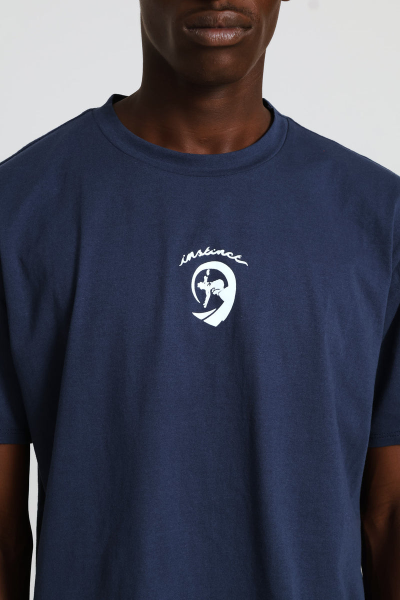 Round Logo Tee - Navy