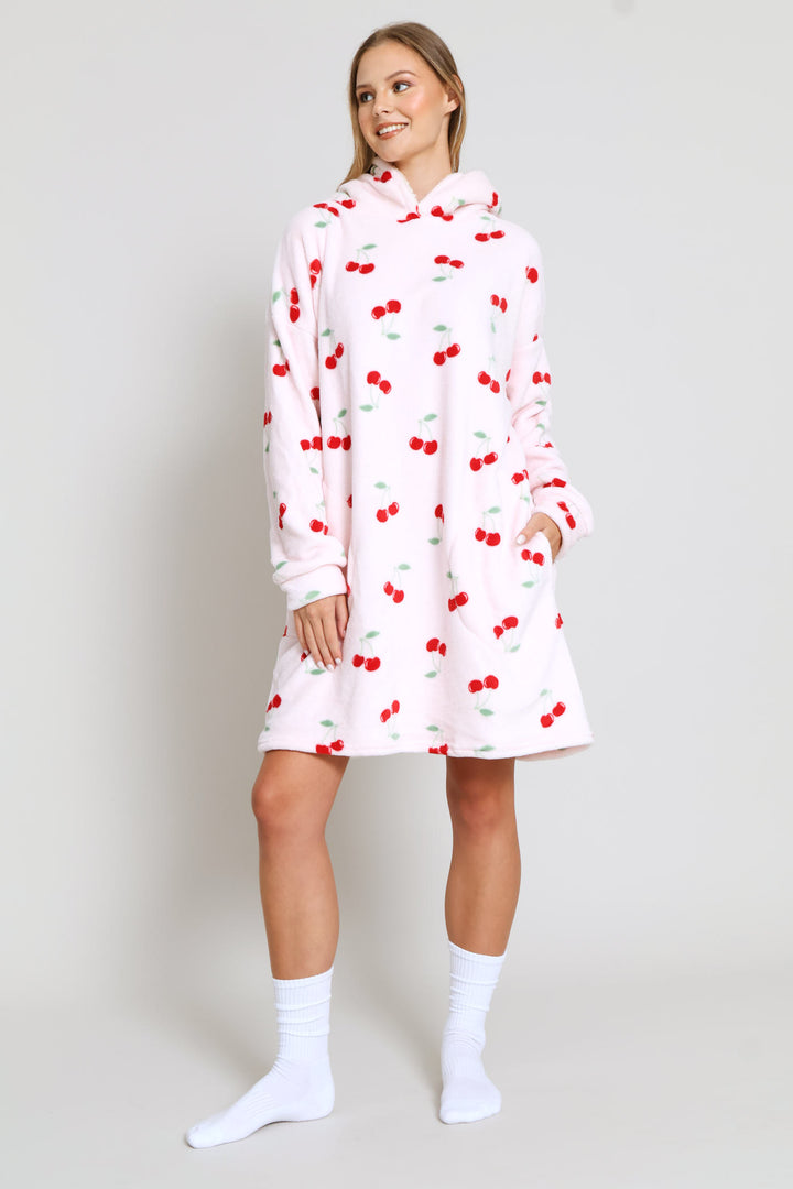 Cherries Oversized Snuggie - Pink