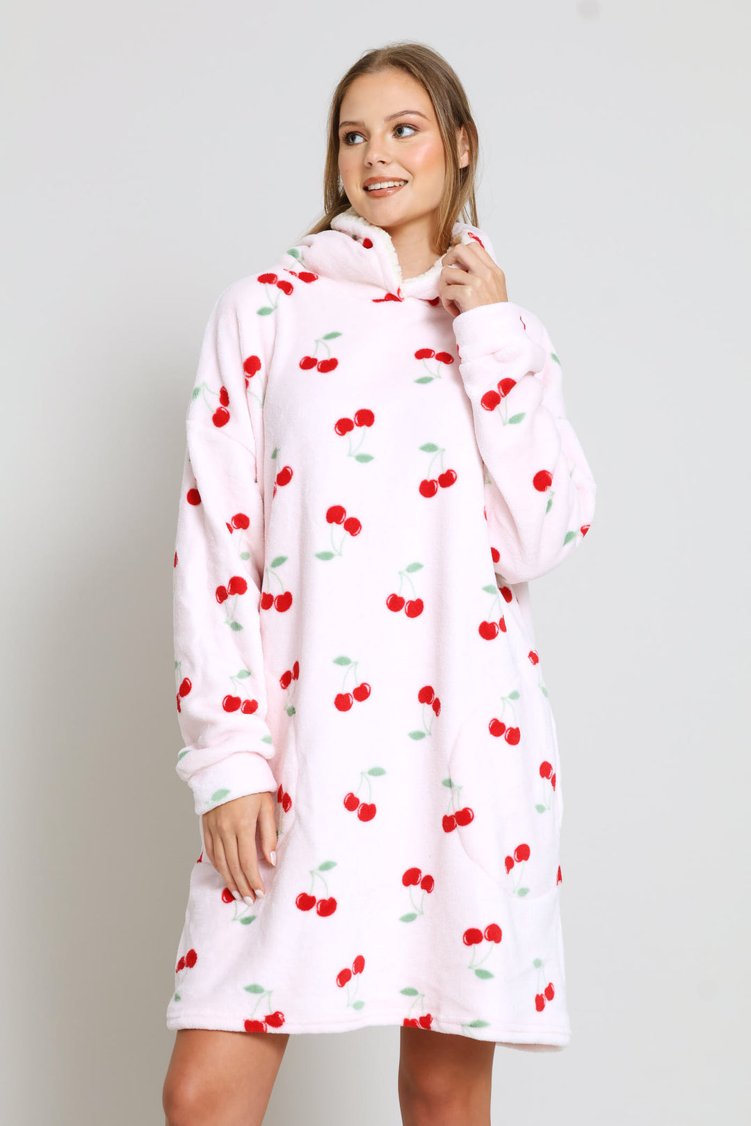 Cherries Oversized Snuggie - Pink