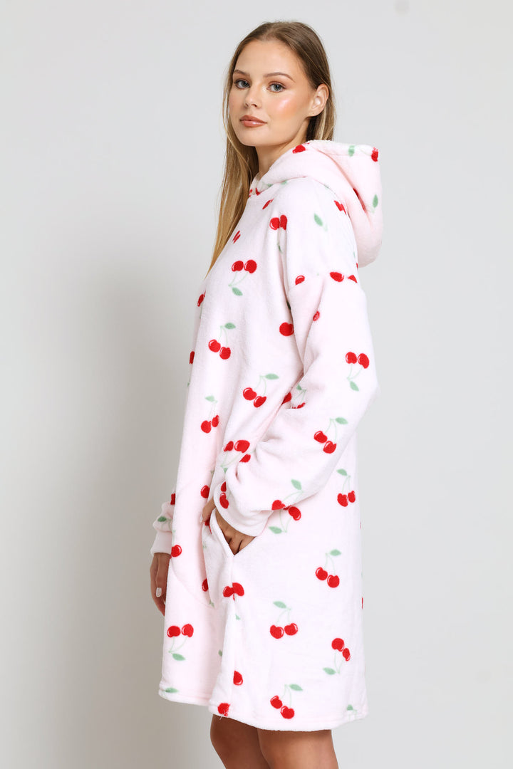 Cherries Oversized Snuggie - Pink