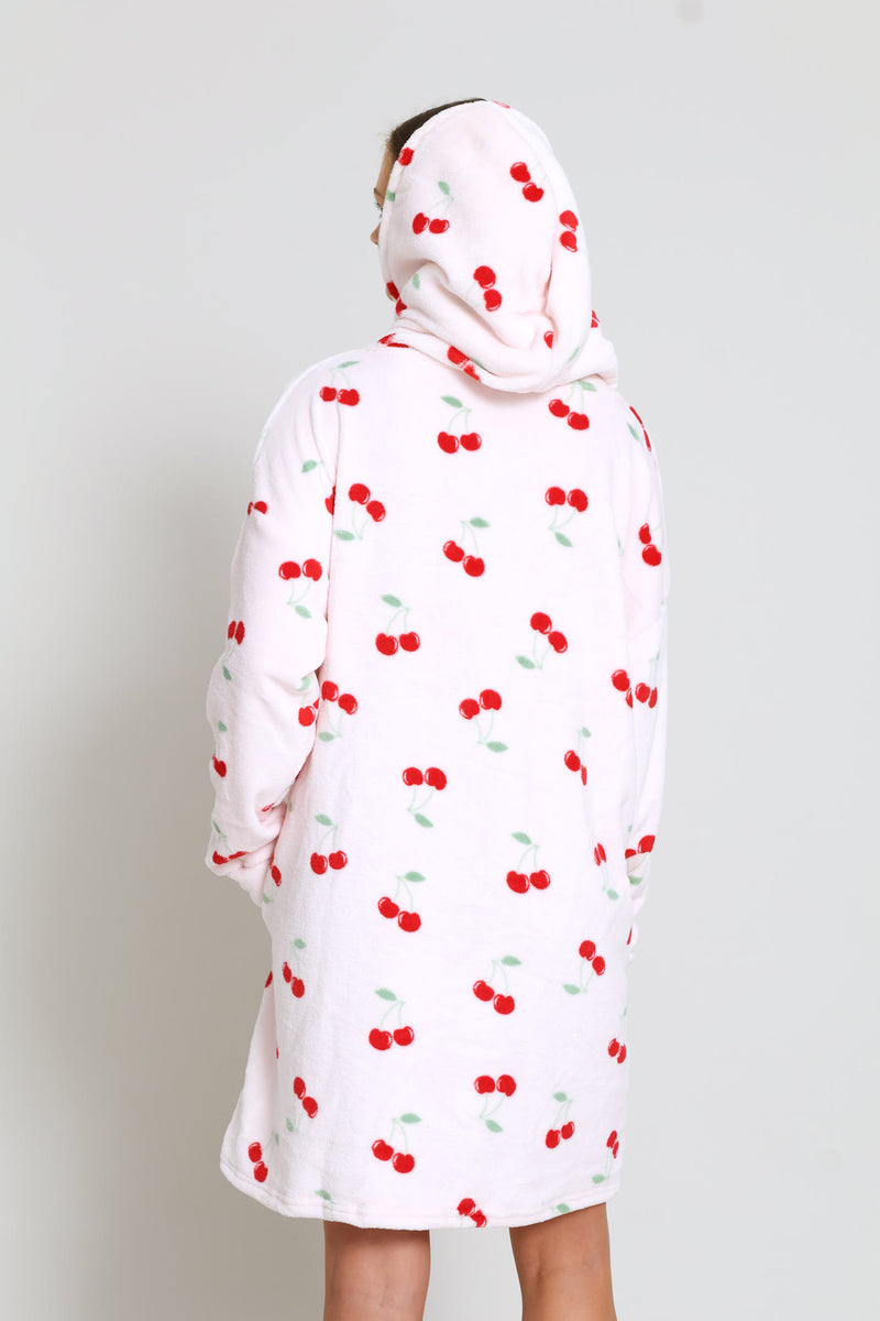 Cherries Oversized Snuggie - Pink