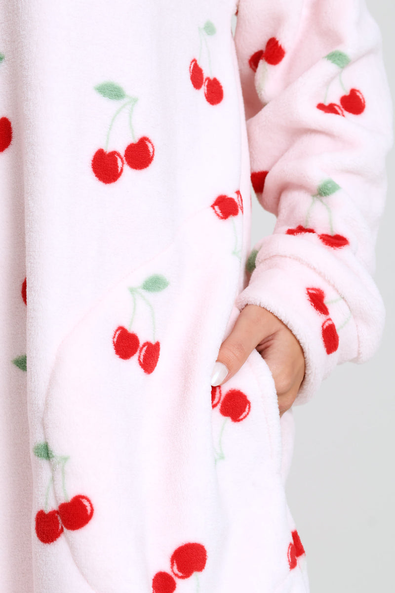 Cherries Oversized Snuggie - Pink
