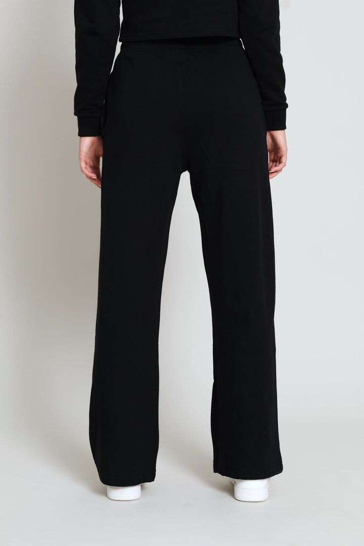 Yara Wide Hem Open Jogger - Black