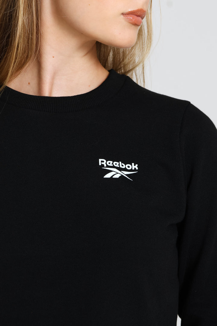 Harper Crew Neck Cropped Sweatshirt - Black