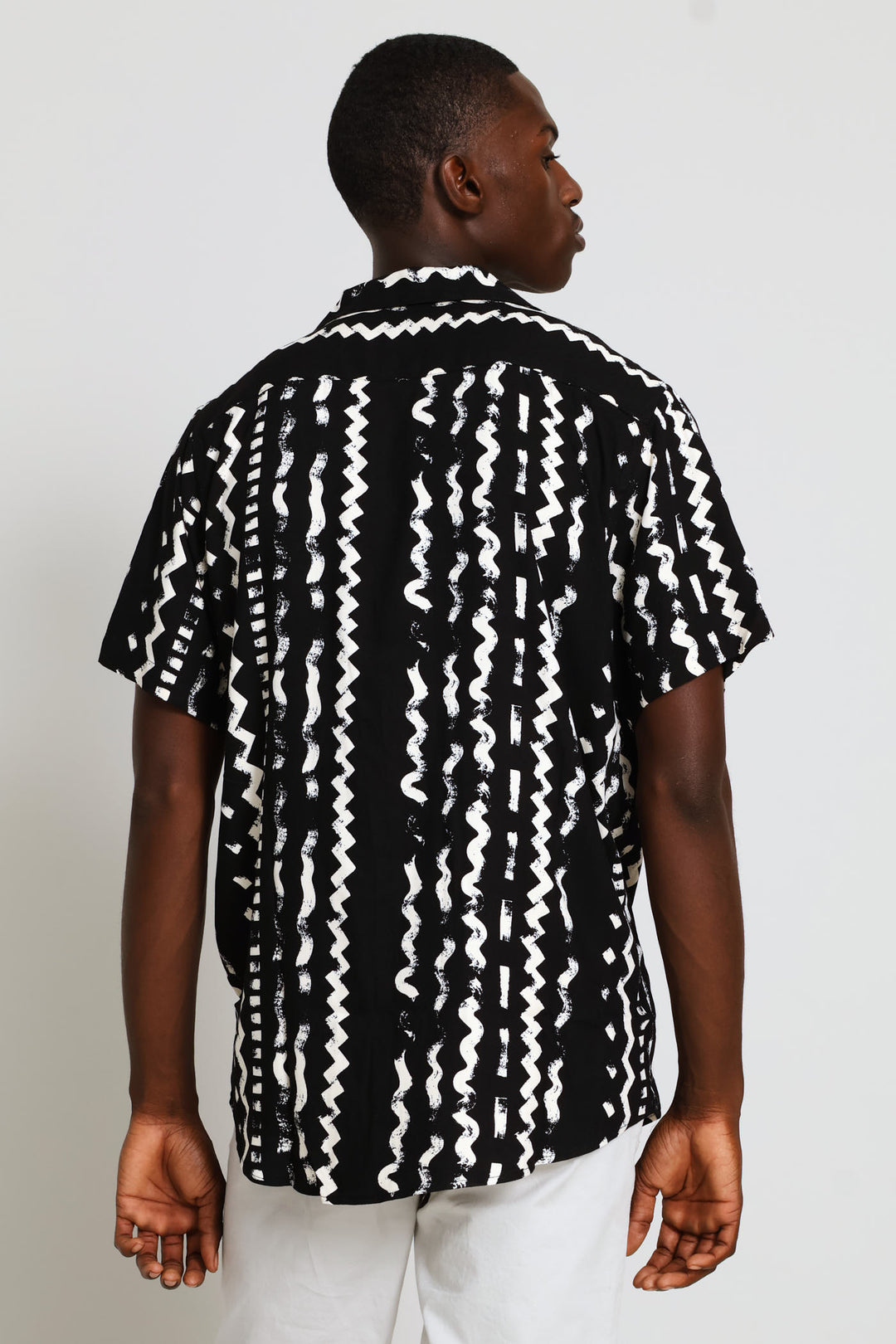 Wavy Viscose Shirt - Black