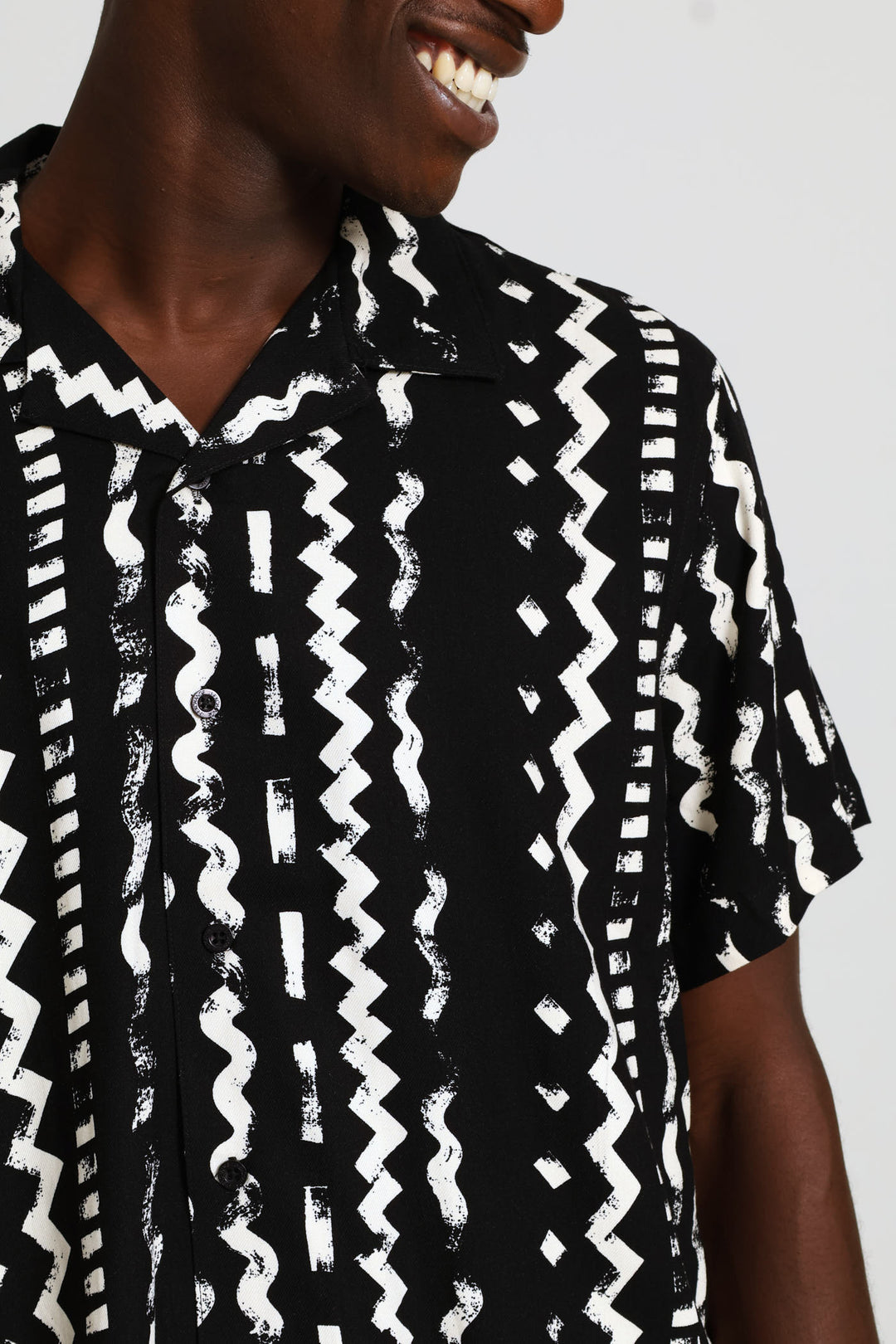 Wavy Viscose Shirt - Black