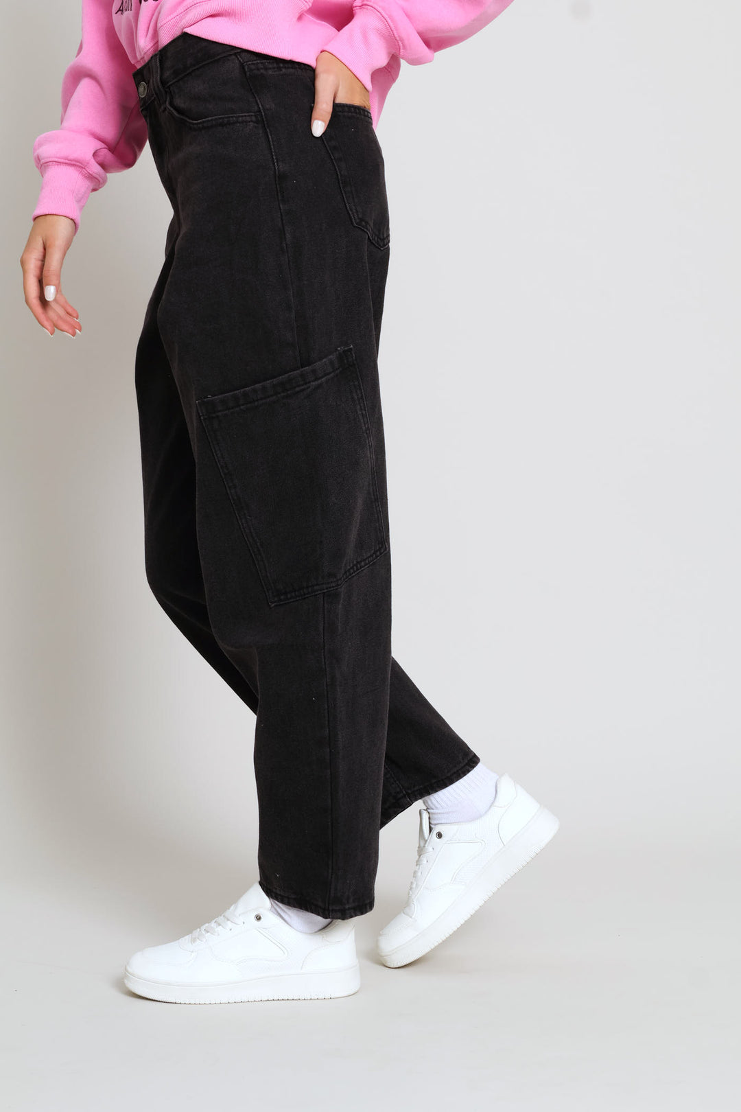 Cargo Barrel Denim - Black