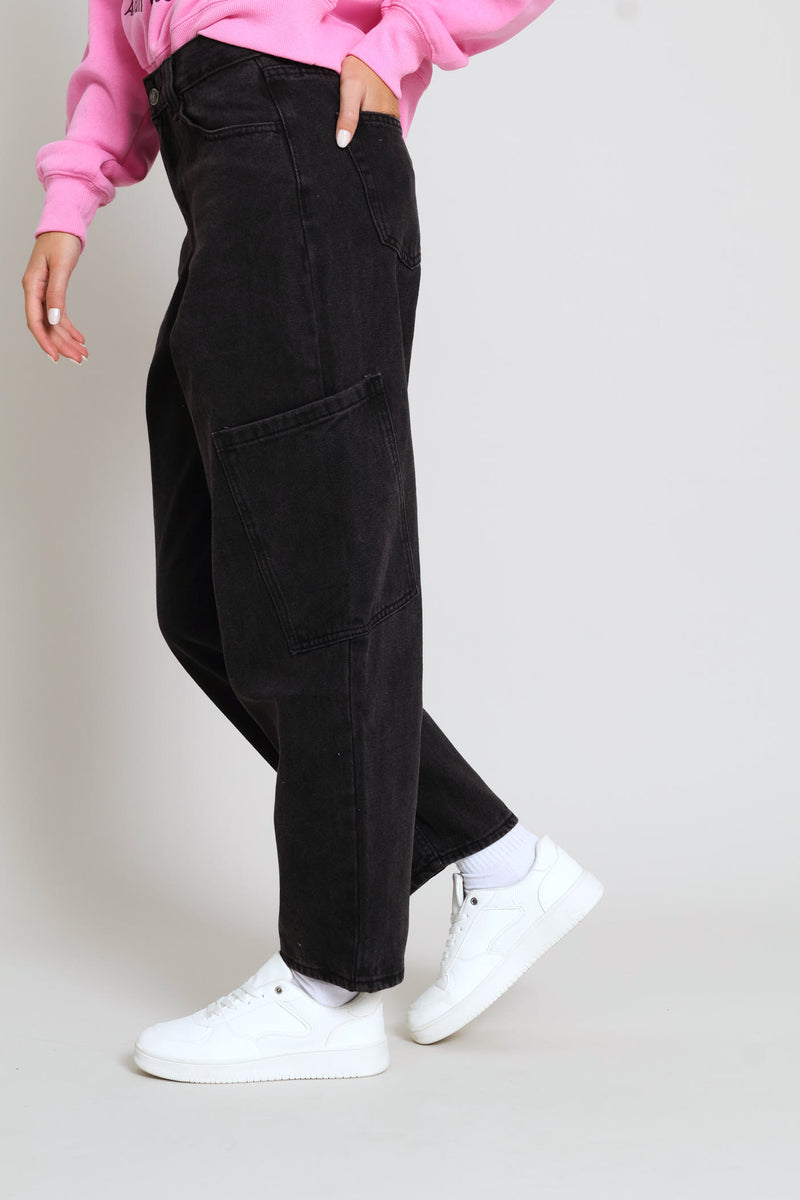 Cargo Barrel Denim - Black