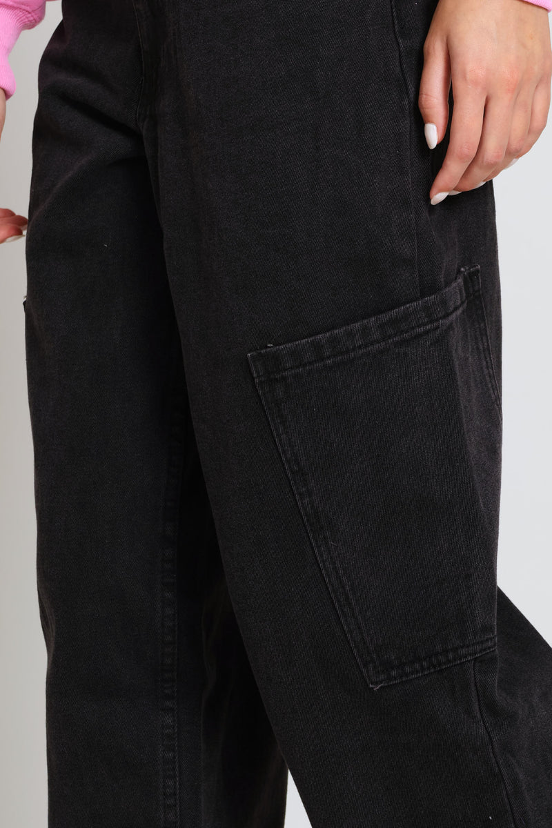 Cargo Barrel Denim - Black