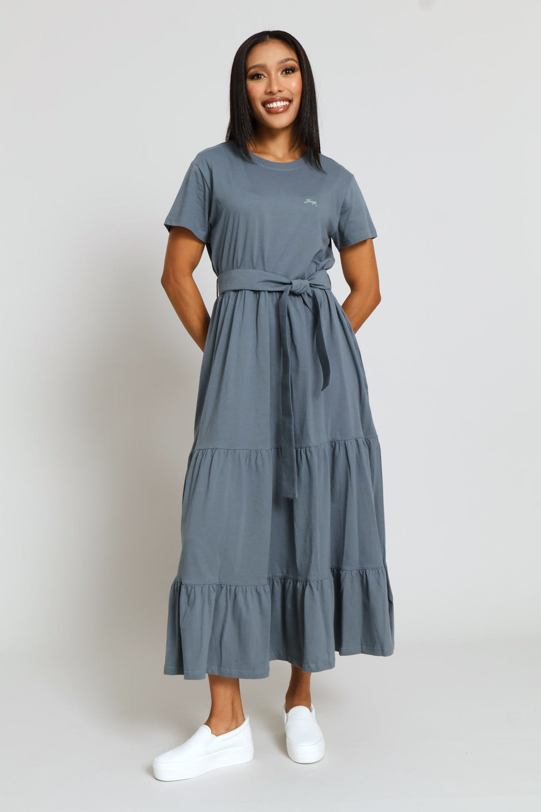 grey tiered dress Ulla Johnson Tiered Maxi Dress