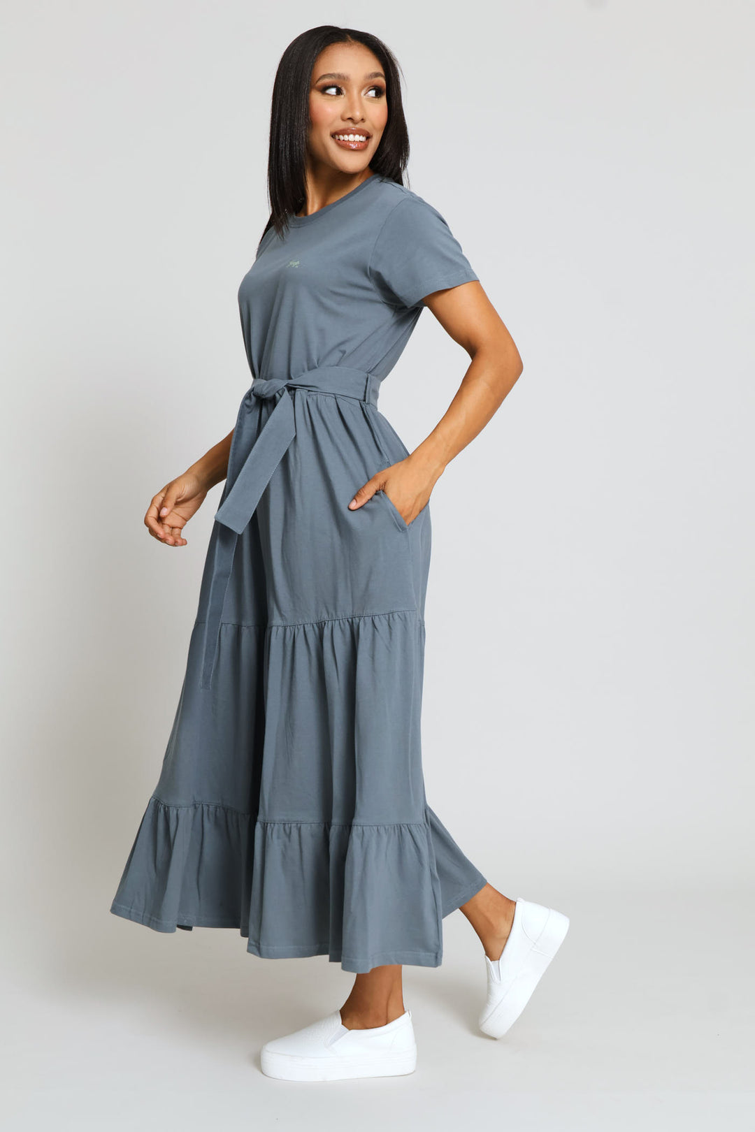 Everyday Tiered Dress - Grey
