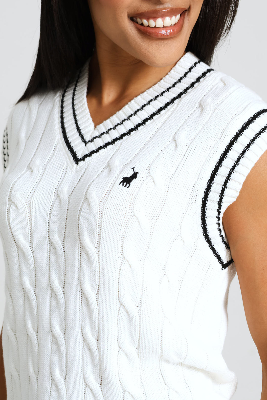 Jace Sleeveless Cable Knitwear - Off White