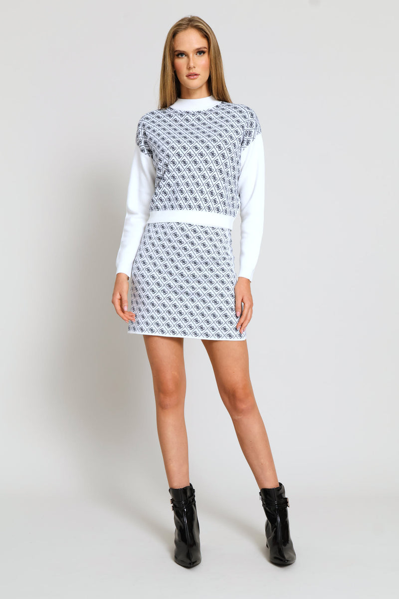 Aubrey 4G Sweater Skirt - Navy