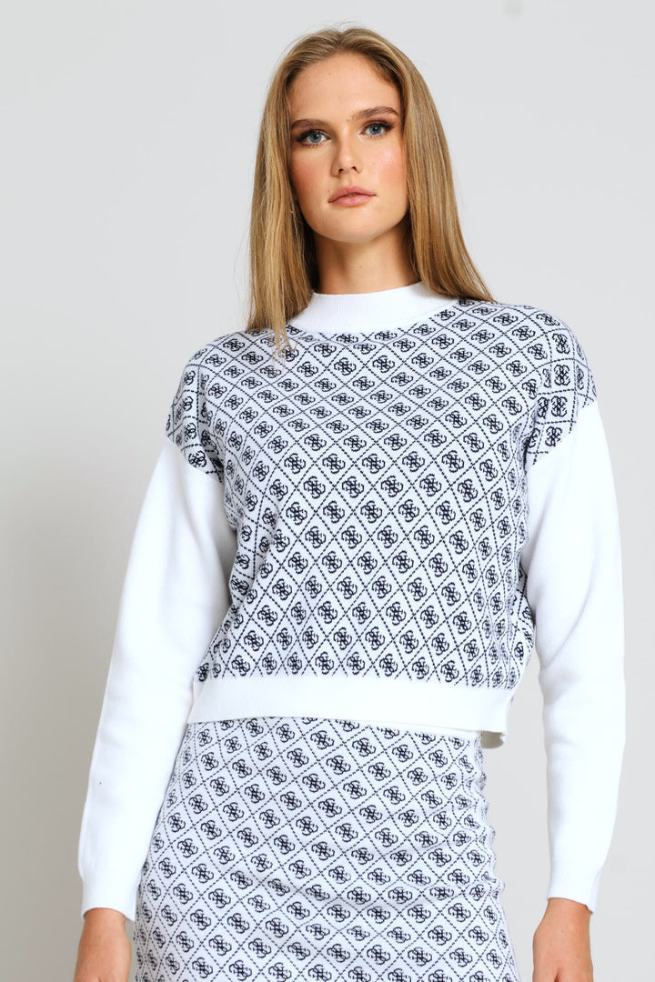 Long Sleeve Aubrey 4G Sweater - Navy