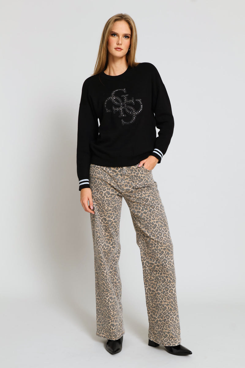 Long Sleeve Cn Sylvie Logo Sweater - Black