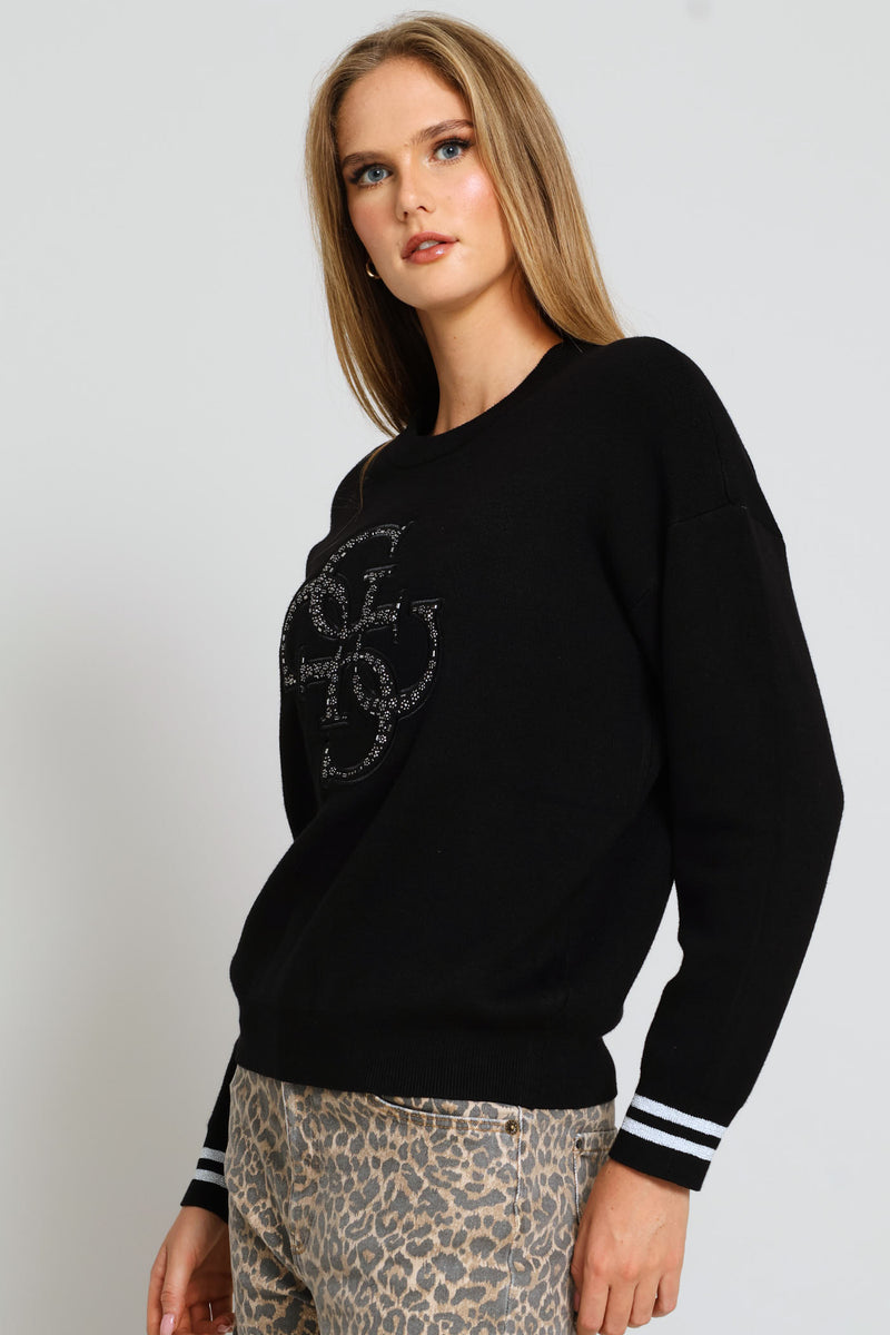 Long Sleeve Cn Sylvie Logo Sweater - Black