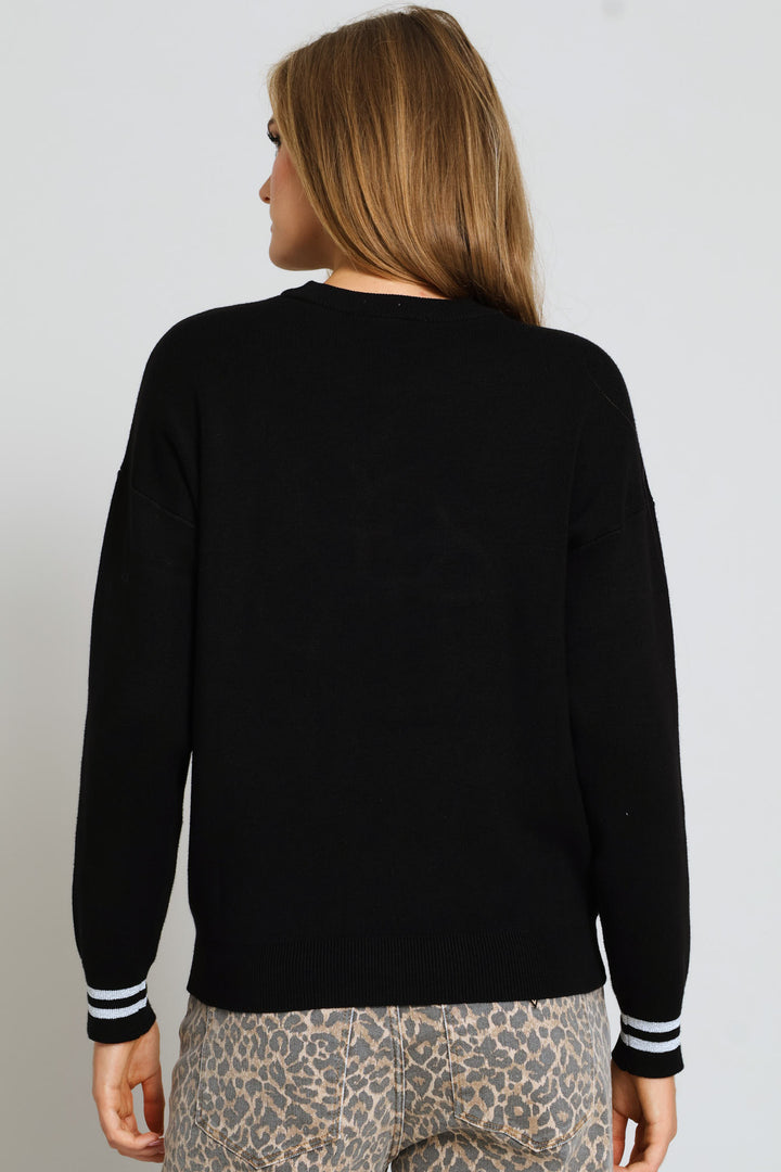 Long Sleeve Cn Sylvie Logo Sweater - Black