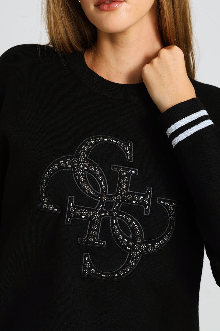 Long Sleeve Cn Sylvie Logo Sweater - Black