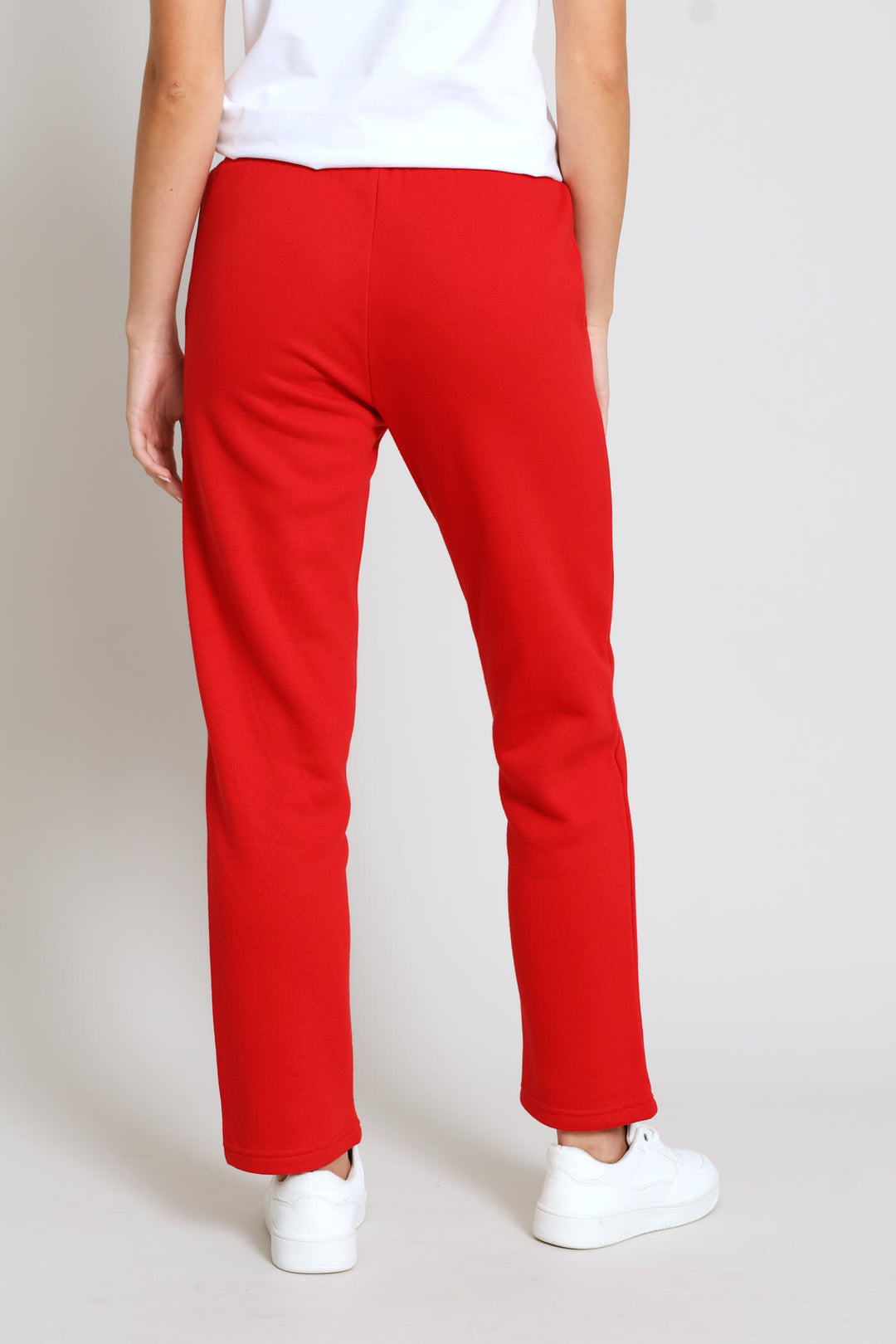 Wide Leg Sweatpants - Red