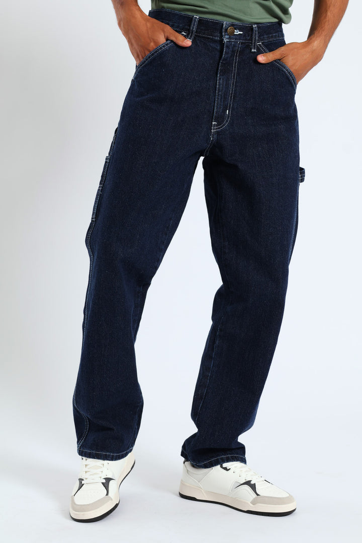 Boss Of The Road Regular Relaxed Straight Leg Denim - Dark Indigo