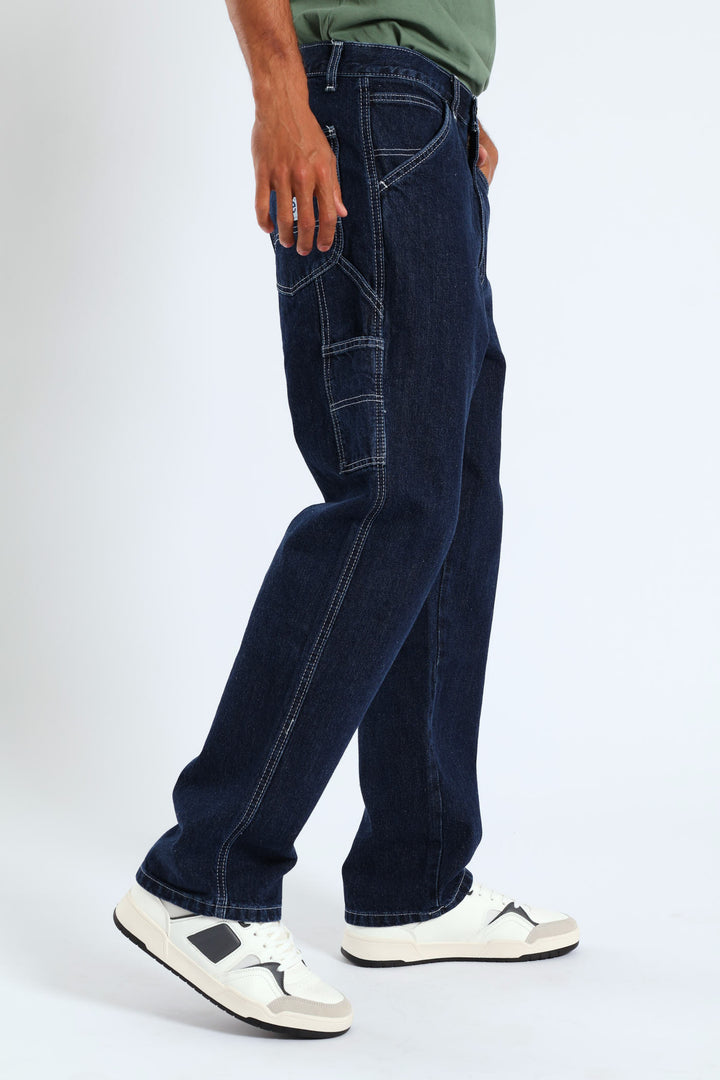 Boss Of The Road Regular Relaxed Straight Leg Denim - Dark Indigo