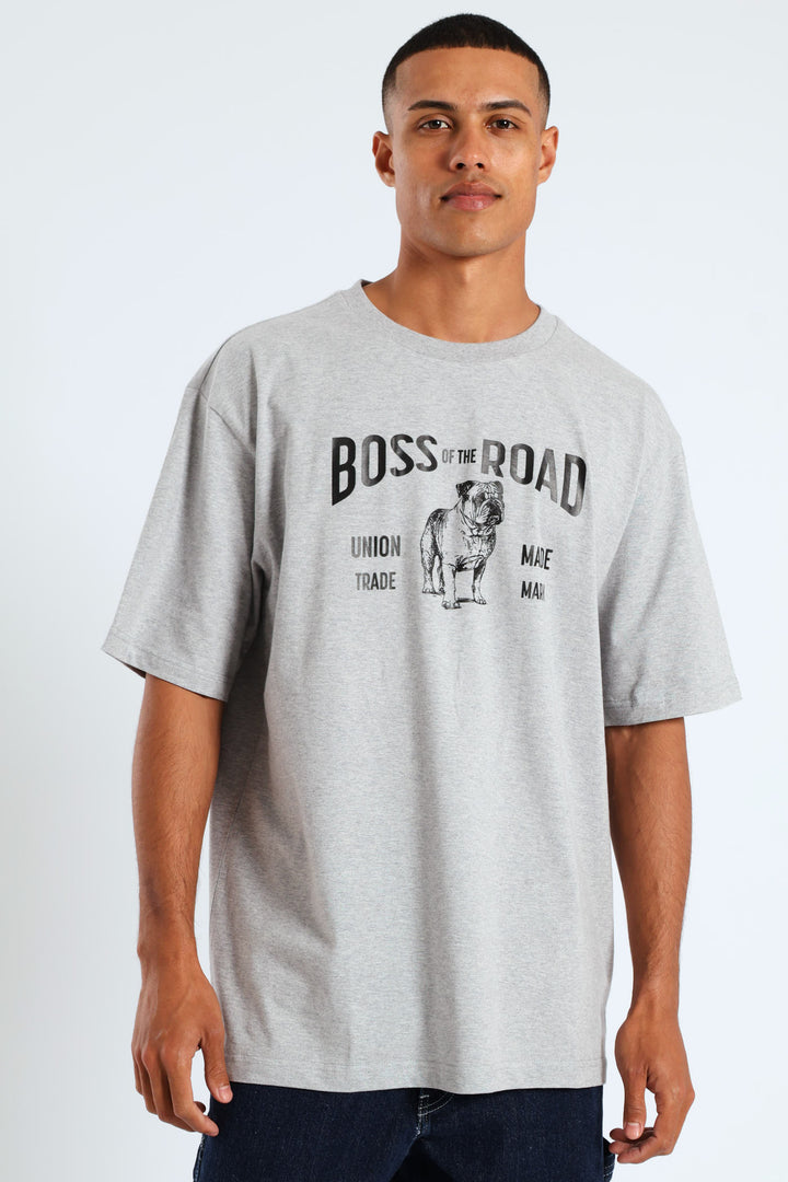Botr Patch Tee - Grey Melange