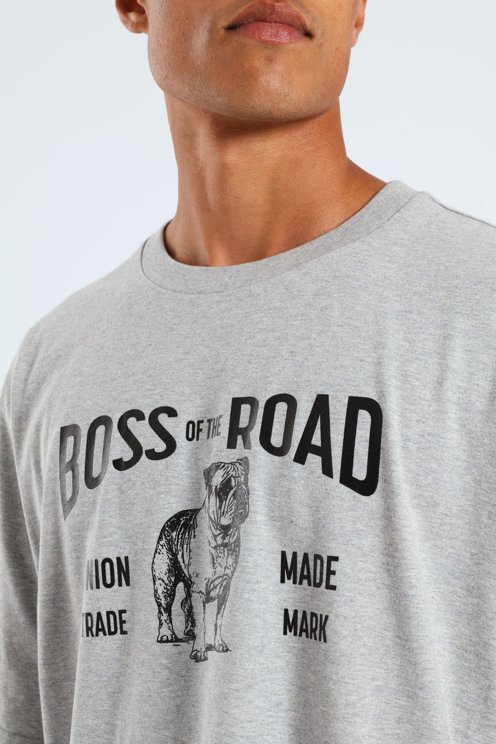 Botr Patch Tee - Grey Melange