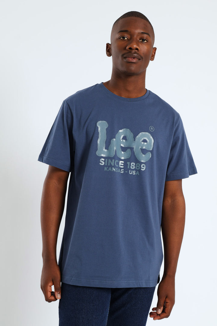 Gel Outline Logo Tee - Blue