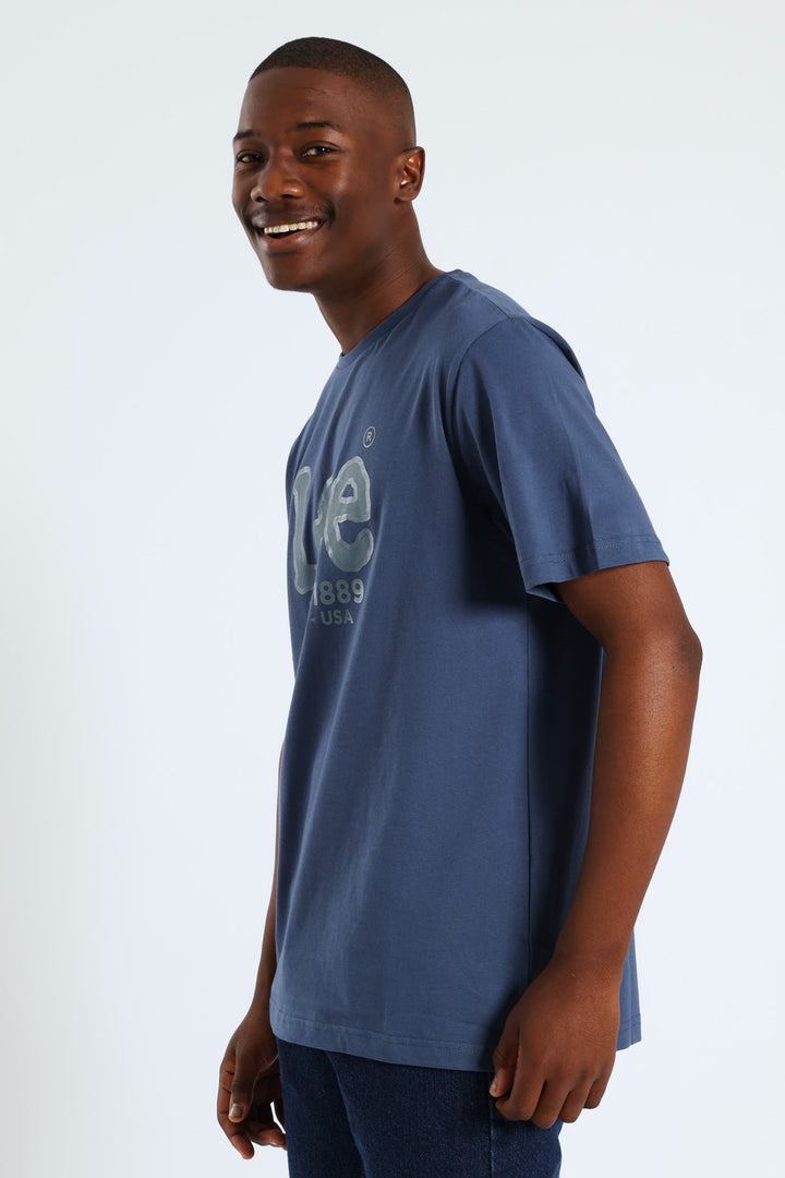Gel Outline Logo Tee - Blue