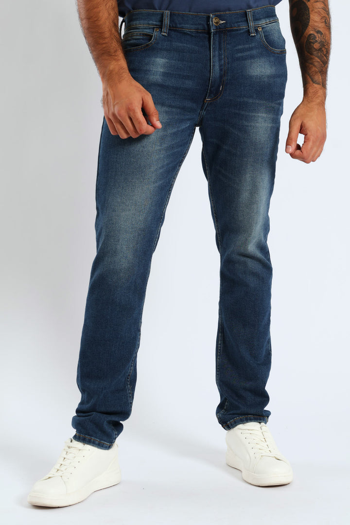 Detroit Slim Tapered Leg Denim - Stonewash