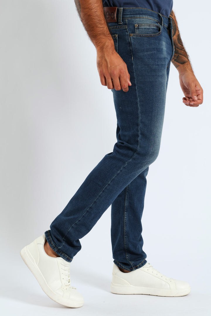 Detroit Slim Tapered Leg Denim - Stonewash