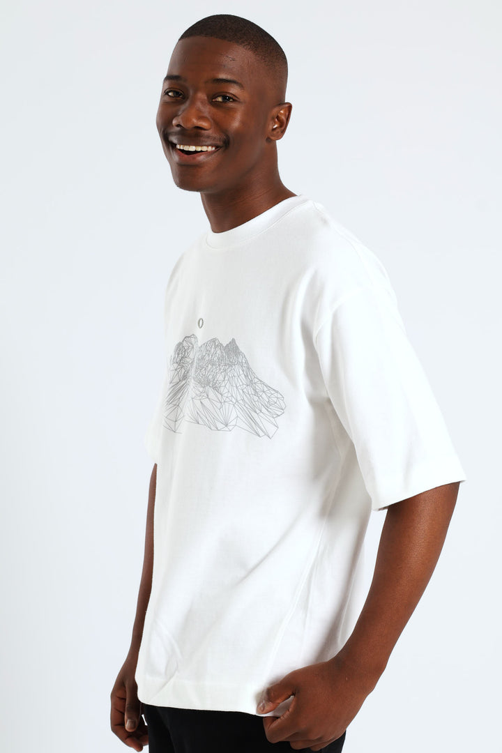 Wired Mtn Scape Tee - White