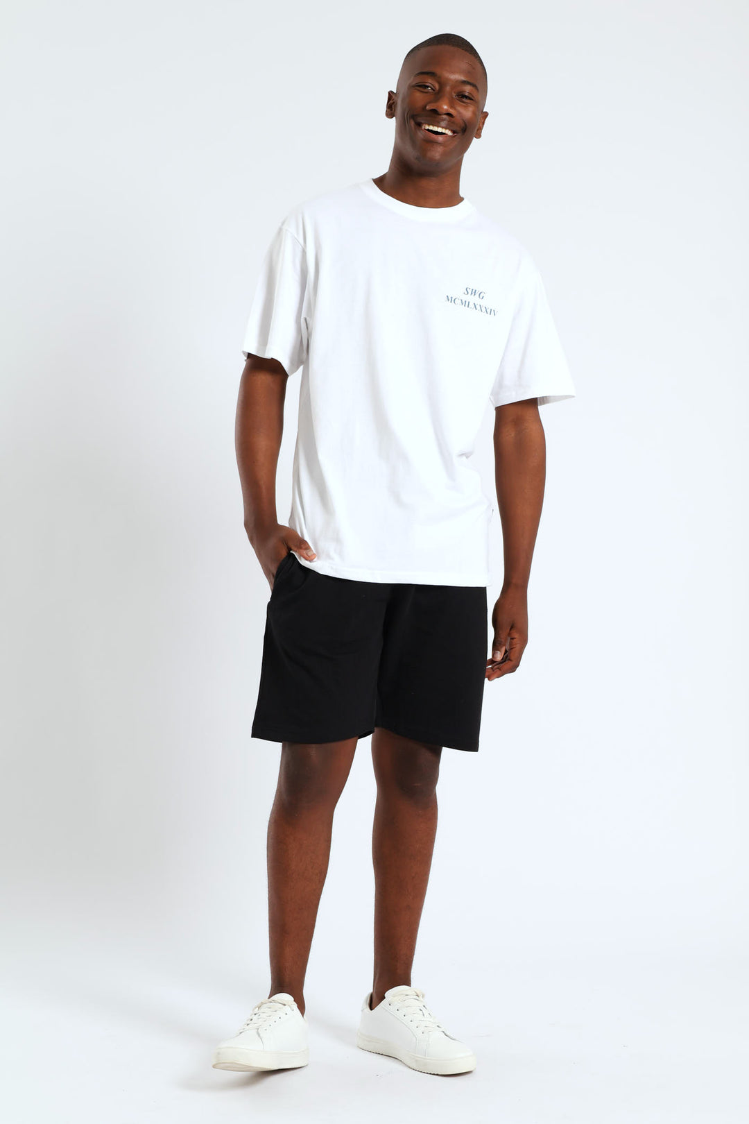 Back Print Homme Denim Tee - White