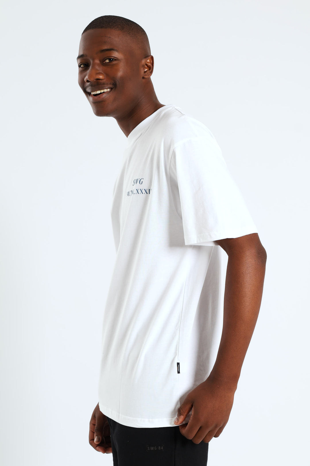 Back Print Homme Denim Tee - White