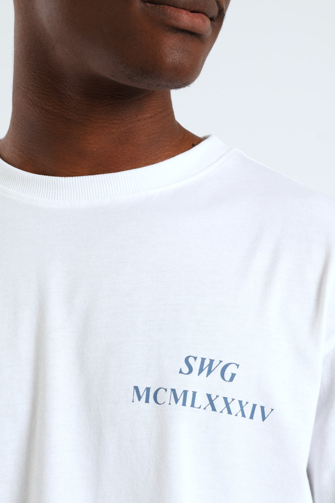 Back Print Homme Denim Tee - White