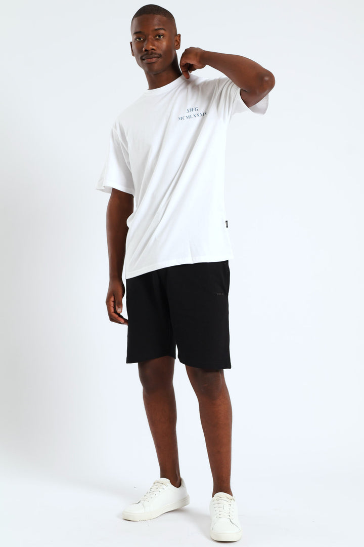 Basic Side Pocket Fleece Shorts - Black
