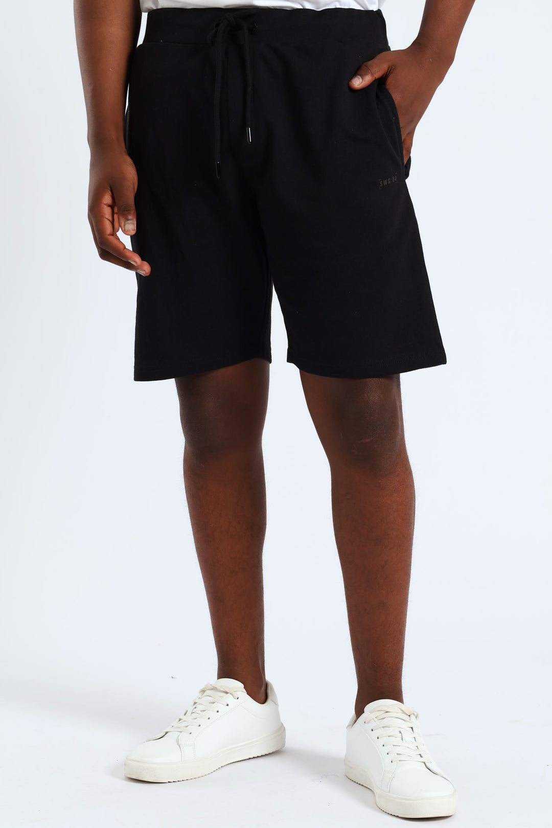 Basic Side Pocket Fleece Shorts - Black