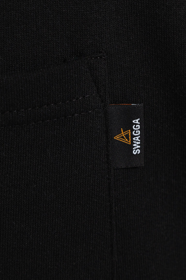 Basic Side Pocket Fleece Shorts - Black