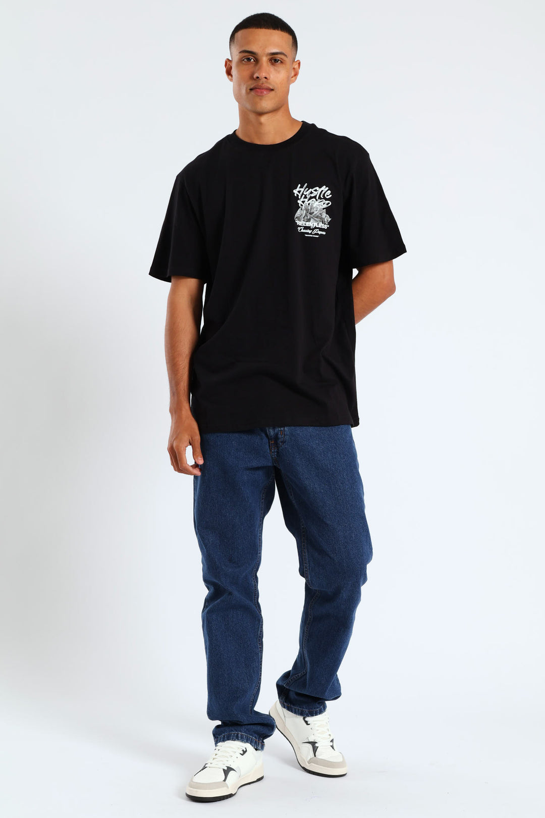 Hustle Front & Back Tee - Black