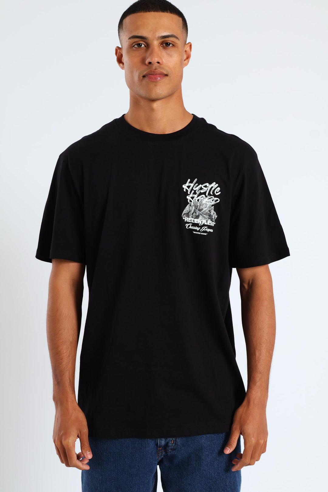 Hustle Front & Back Tee - Black