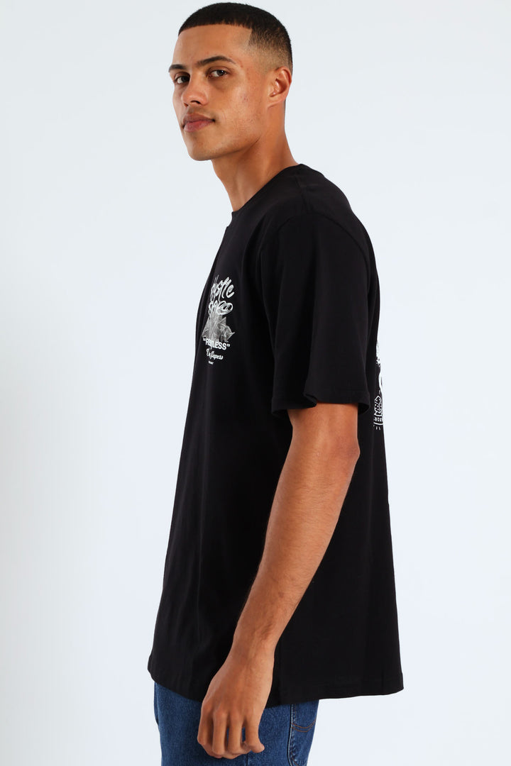 Hustle Front & Back Tee - Black