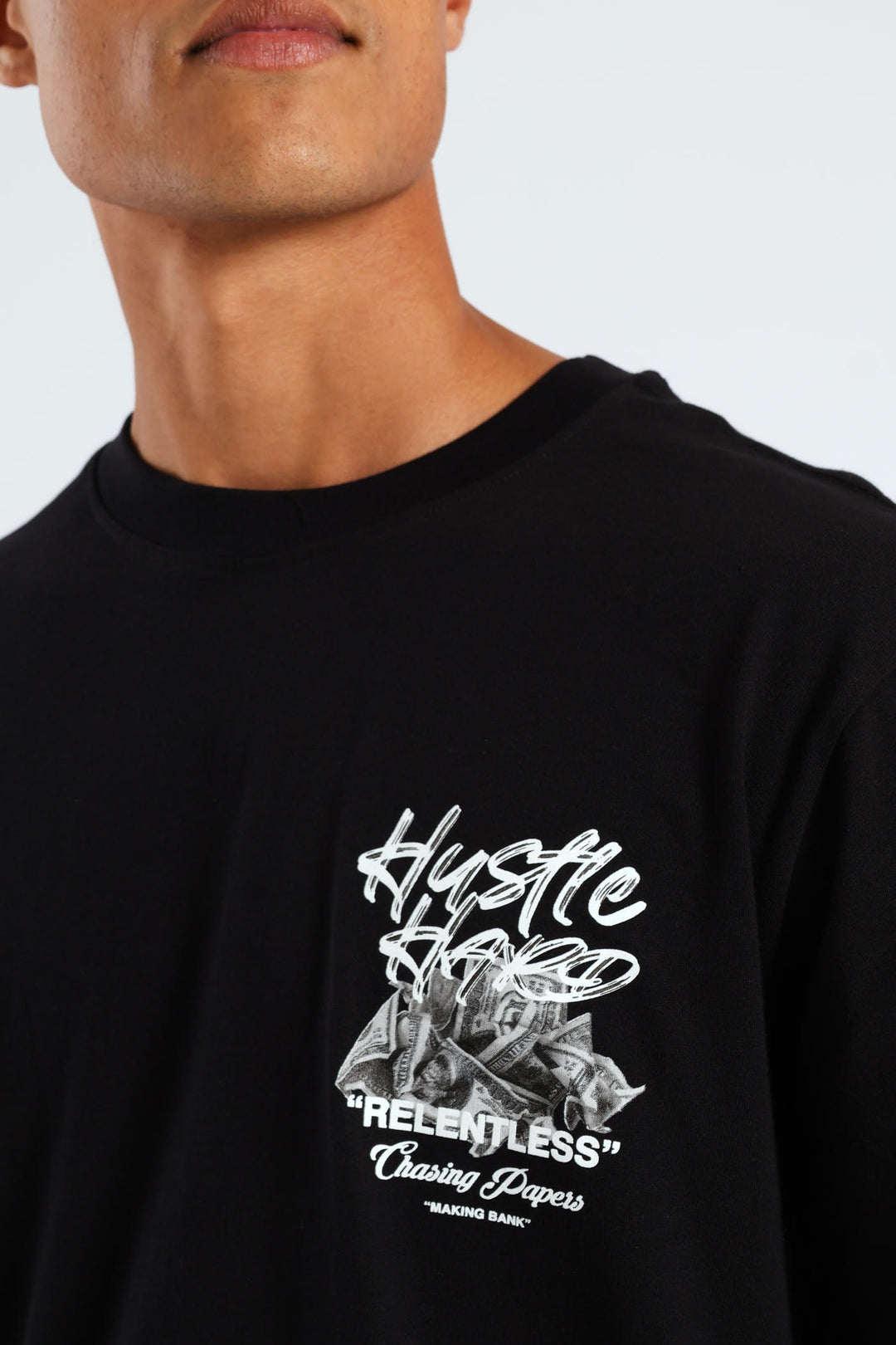 Hustle Front & Back Tee - Black